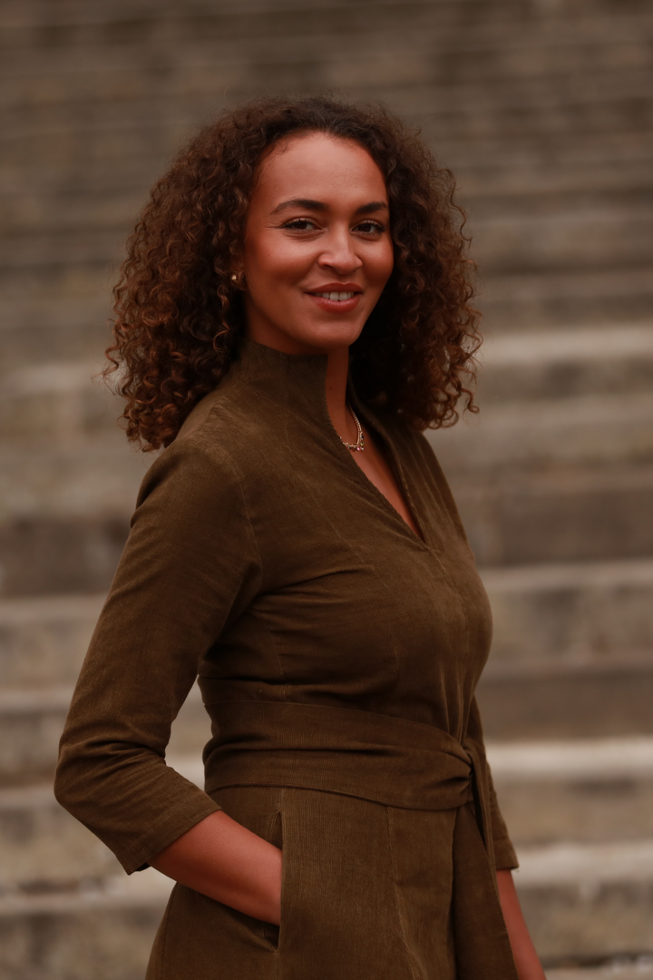 **COMING SOON - AVAILABLE TO PRE-ORDER** Chelsea Corduroy Midi Dress in Olive