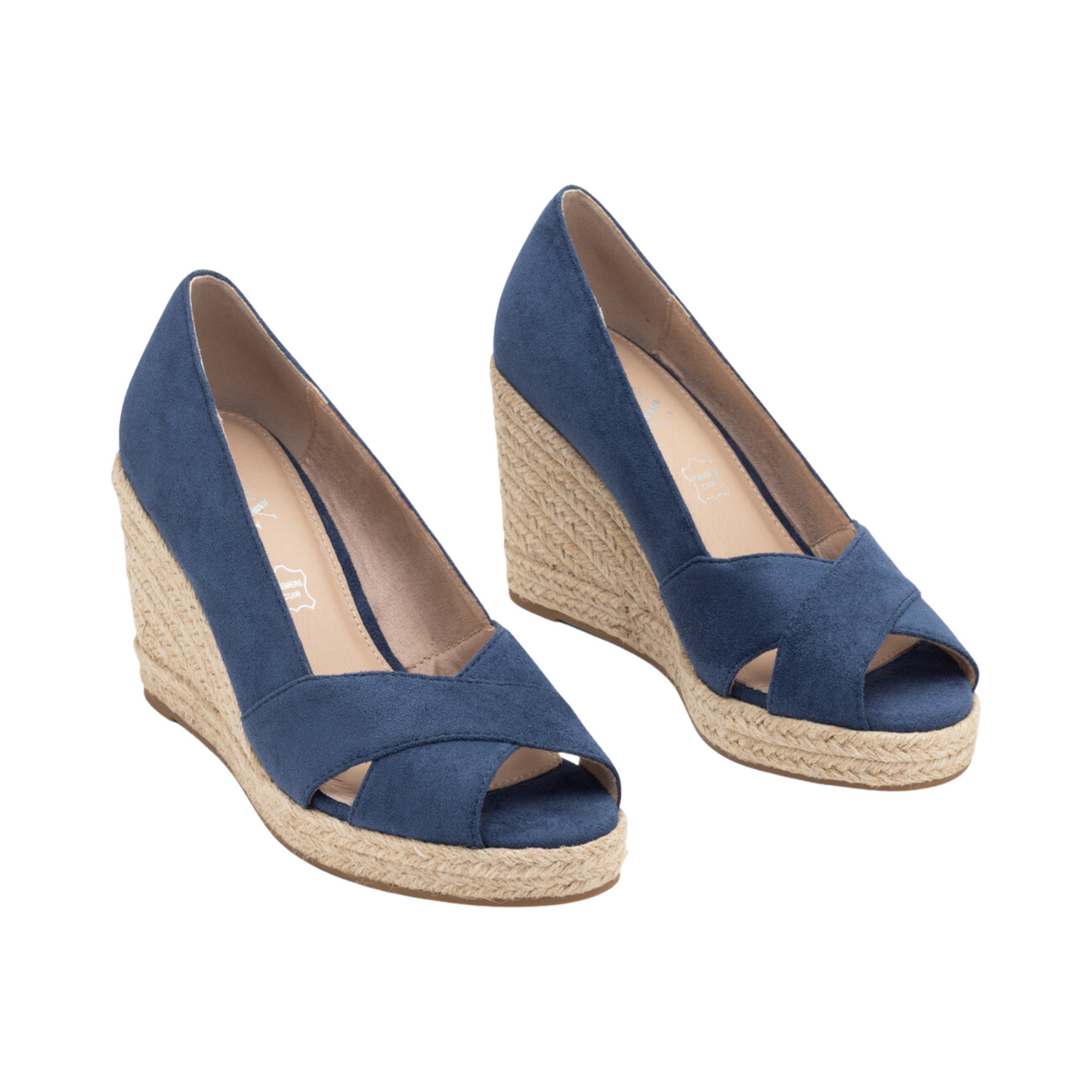 Navy peep toe wedge 2024 sandals