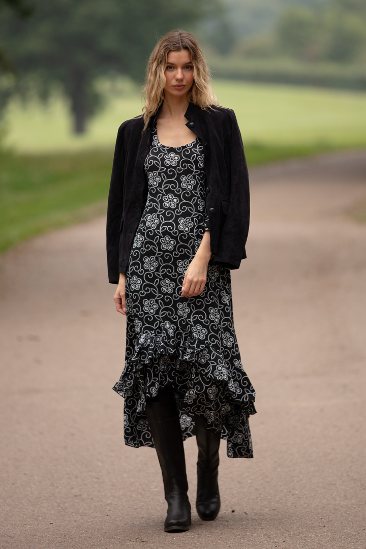 Victoria Midi Dress in Monochrome