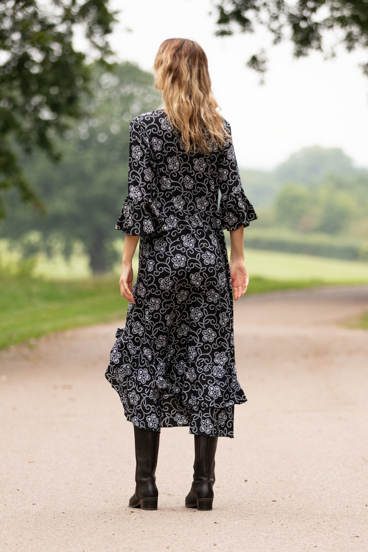 Victoria Midi Dress in Monochrome