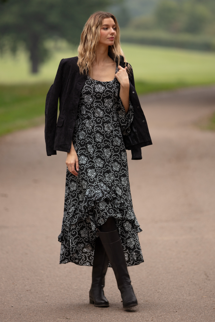 Victoria Midi Dress in Monochrome