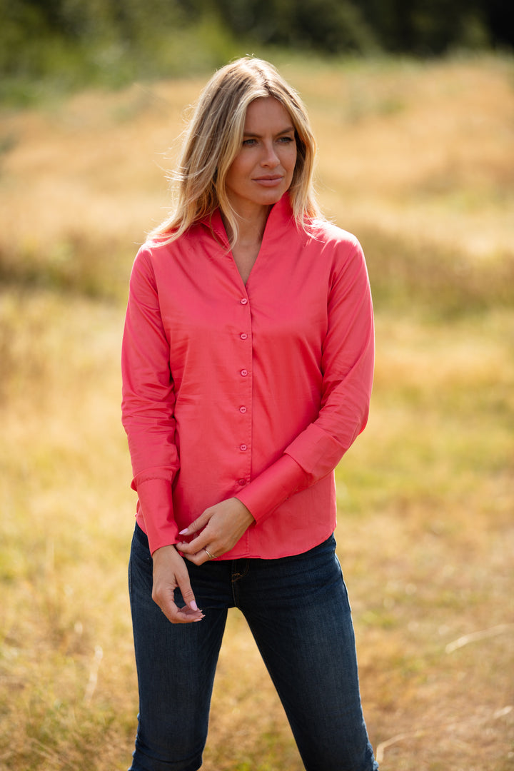 Cotton Chelsea Shirt In Dark Coral