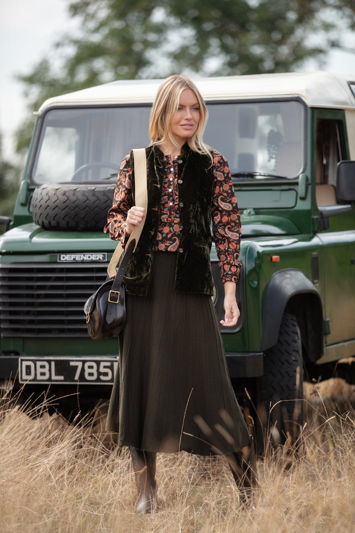 Meg Shirt in Chocolate Paisley