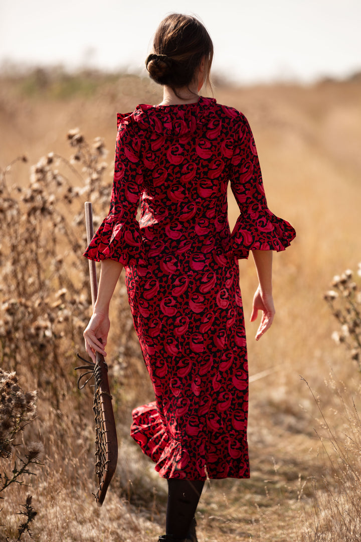 Felicity Midi Dress in Winter Berry