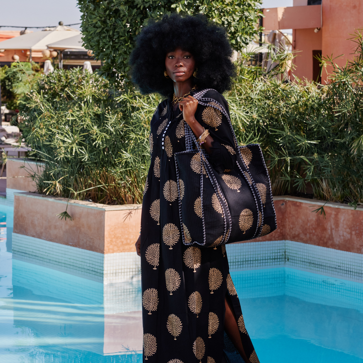 Cotton Annabel Maxi Dress in Midnight – At Last Shop