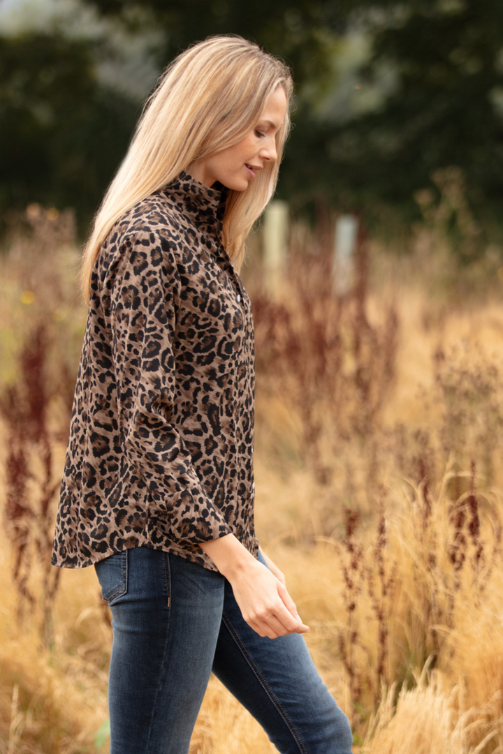 Chelsea Shirt In Brown & Black Leopard