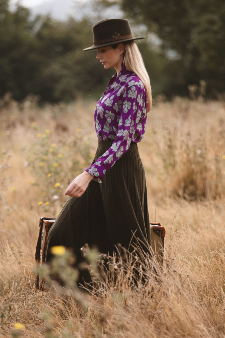Chelsea Shirt In Violet & Green Thistle