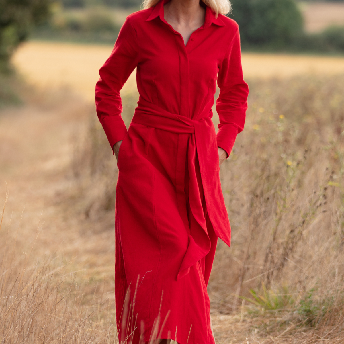 Robe Pour Fille En Velours Côtelé Rouge Avec Motif Fille Sous Parapluie - Taille 6 - Occasion Très Bon État