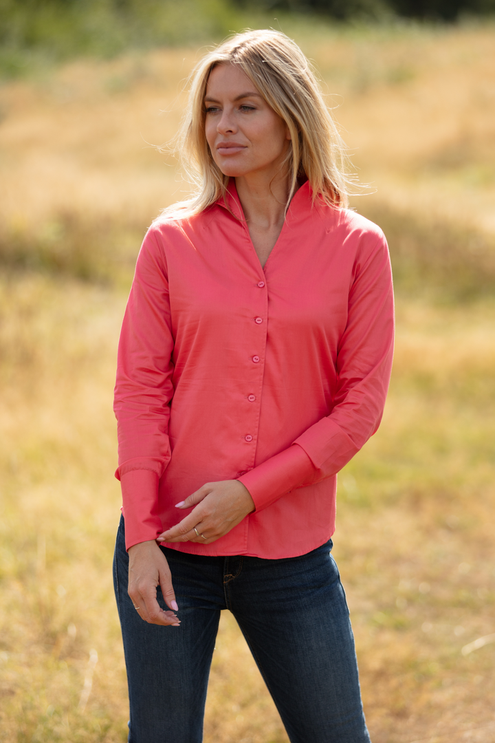 Cotton Chelsea Shirt In Dark Coral