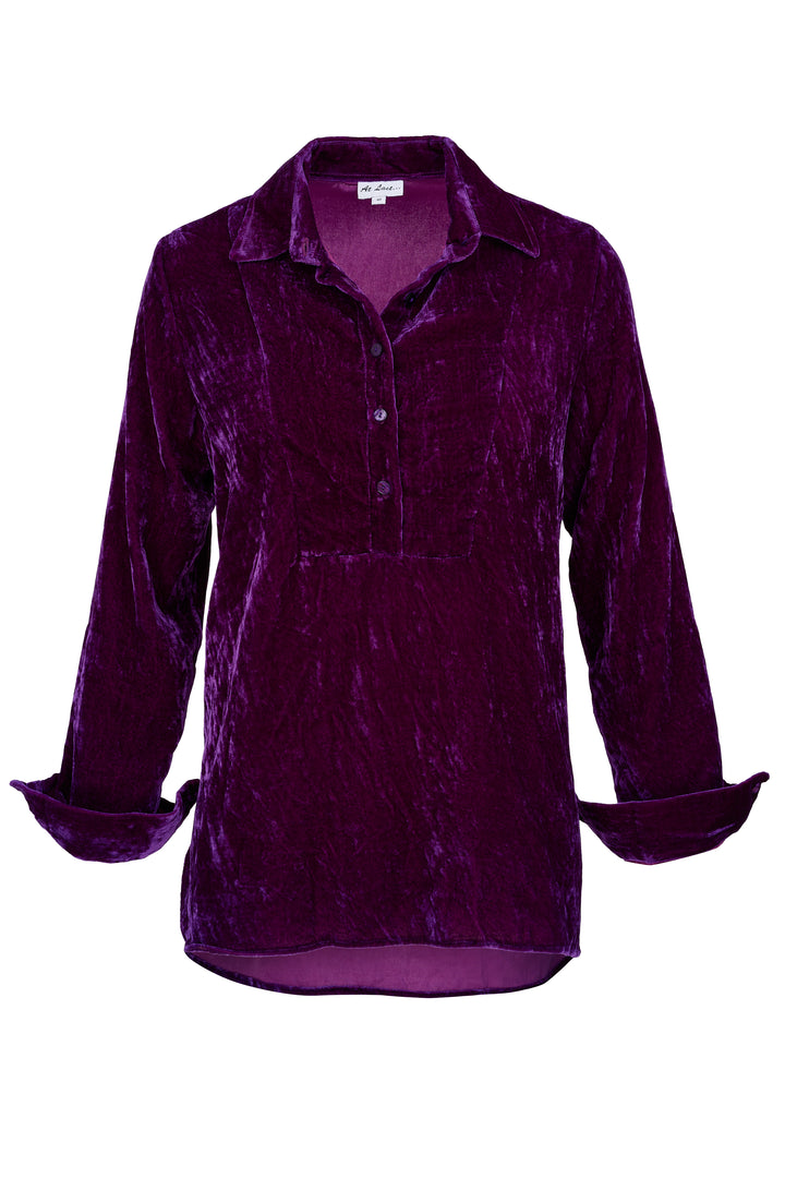 Silk Velvet Shirt In Violet