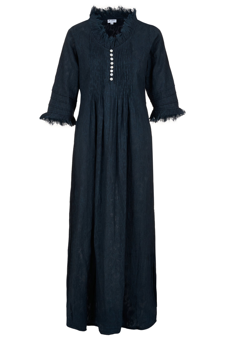 Cotton Annabel Maxi Dress in Hand Woven Black
