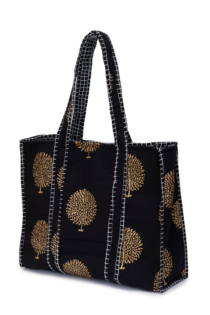 Large Cotton Tote Bag In Midnight