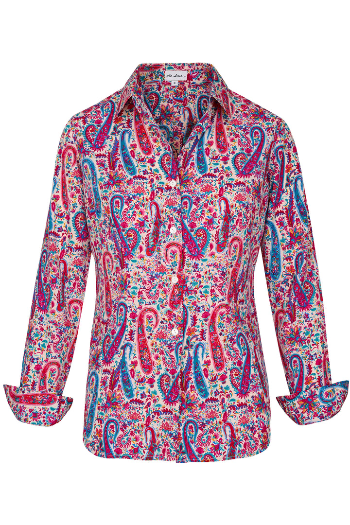 Mayfair Shirt In Pink & Blue Fiesta