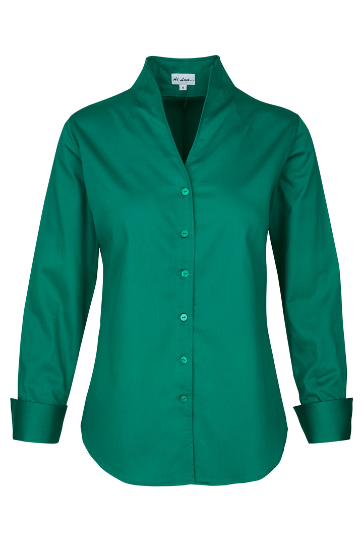 Cotton Chelsea Shirt In Peacock Green