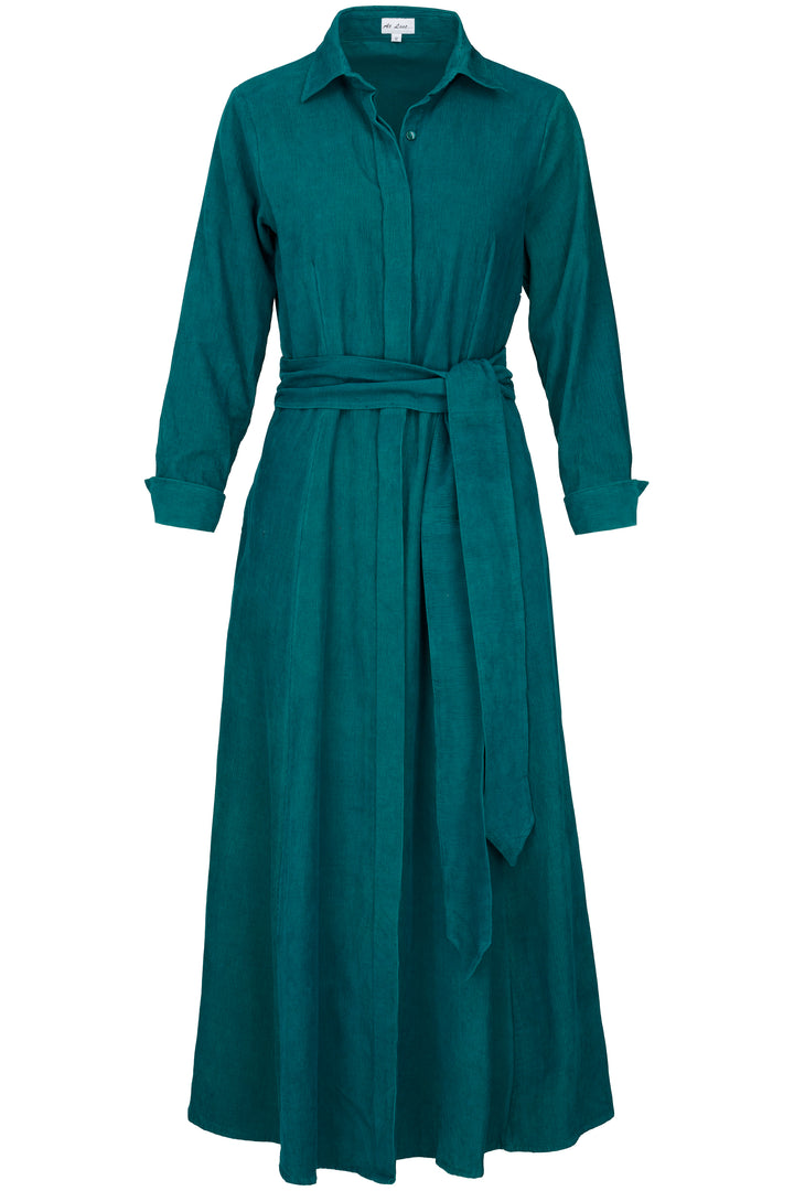Marigold Corduroy Dress In Teal