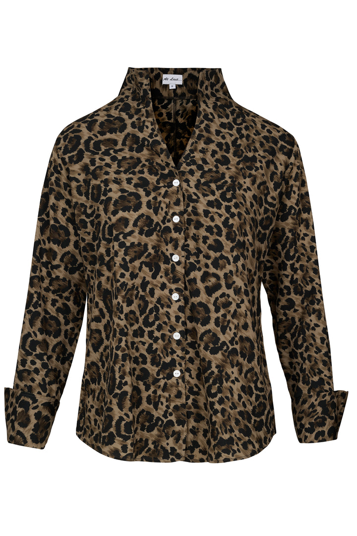 Chelsea Shirt In Brown & Black Leopard