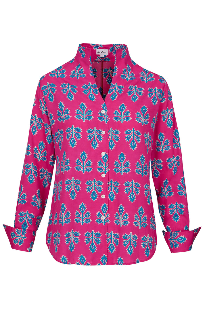 Chelsea Shirt In Pink & Blue Thistle