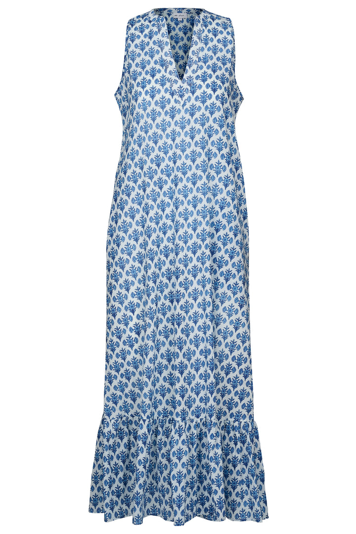 Cotton Lombock Midi Dress in Blue Thistle
