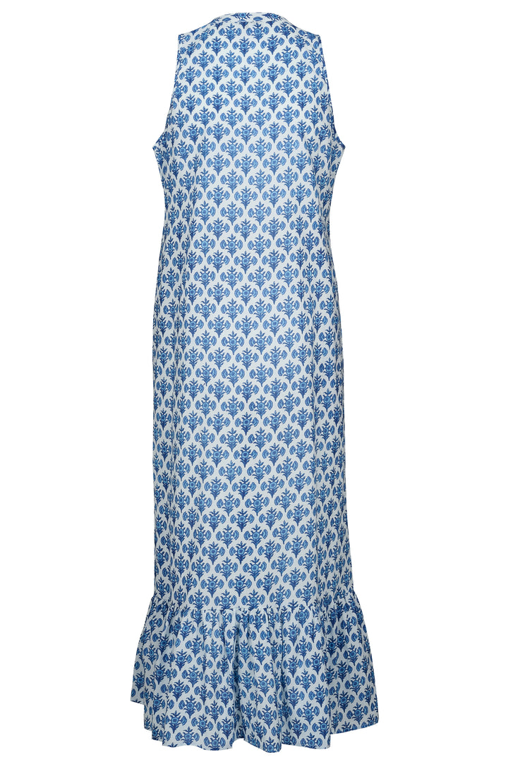 Cotton Lombock Midi Dress in Blue Thistle