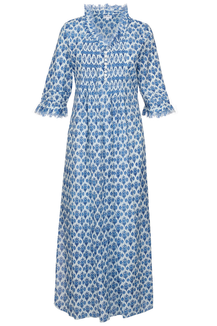 Cotton Annabel Maxi Dress in Blue Thistle