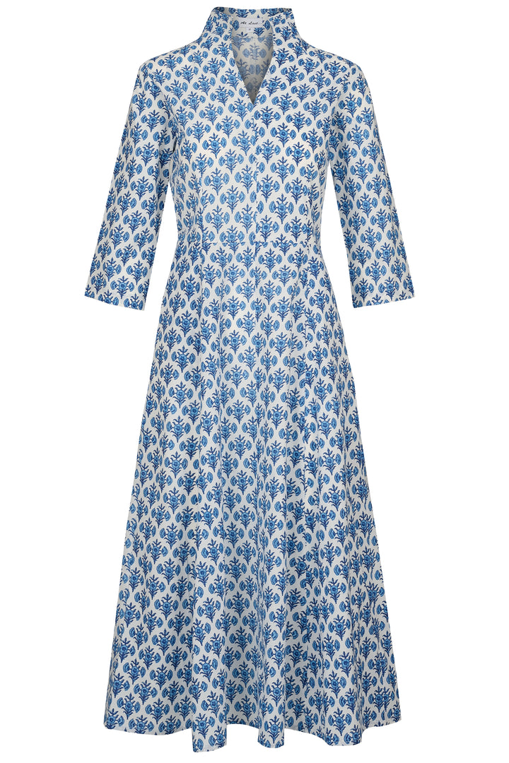 Cotton Chelsea Midi Dress in Blue Thistle
