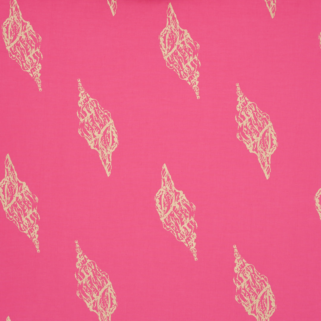 Cotton Sarong in Pink with Gold Shells