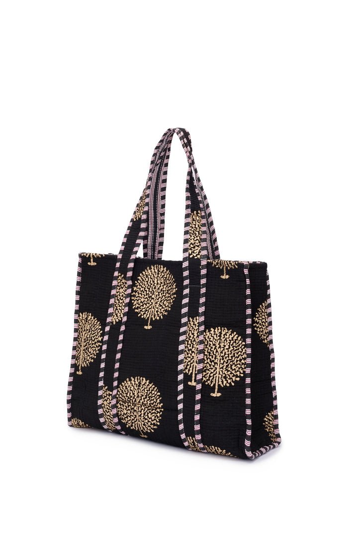 Medium Cotton Tote Bag In Midnight