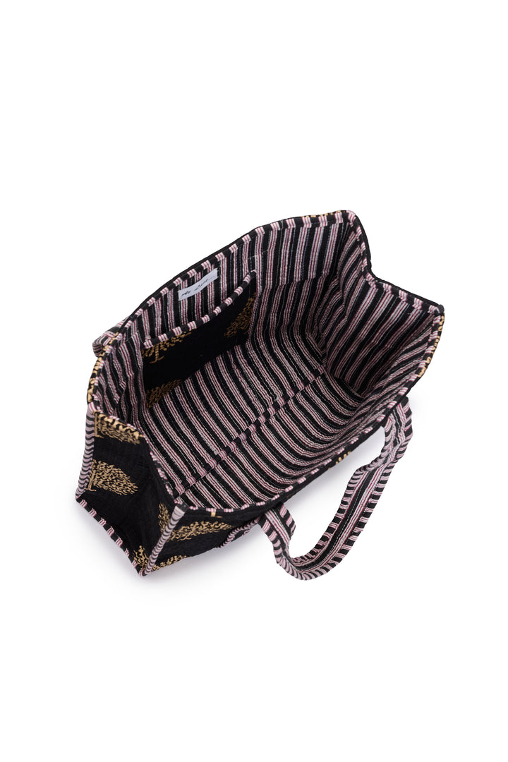 Medium Cotton Tote Bag In Midnight
