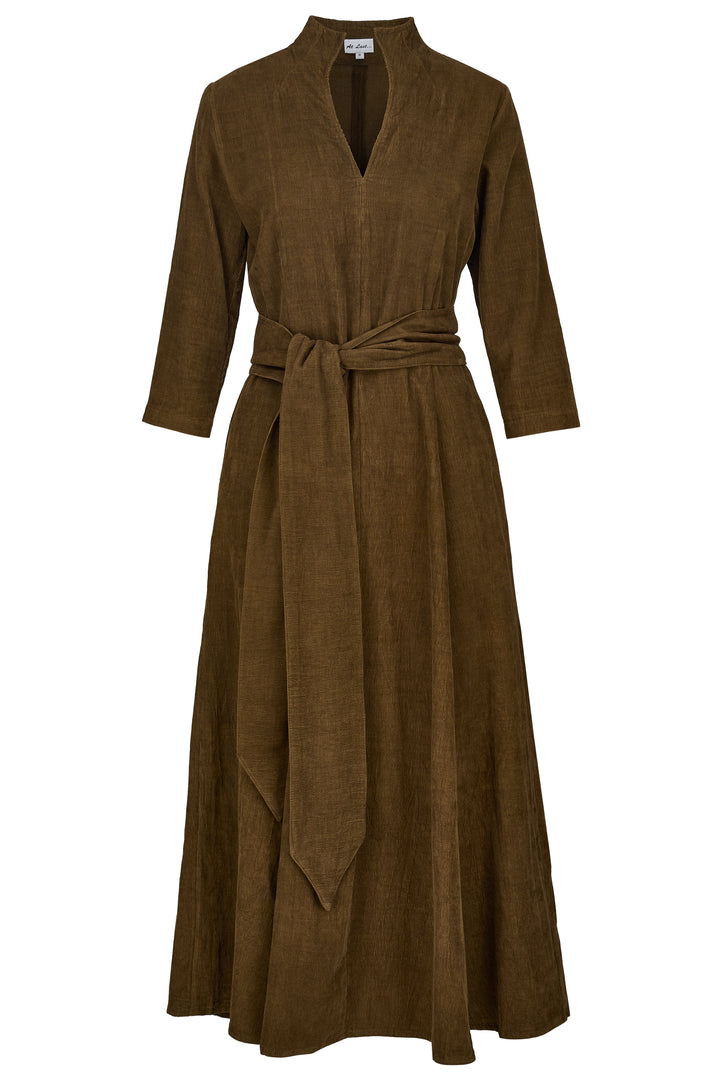 **COMING SOON - AVAILABLE TO PRE-ORDER** Chelsea Corduroy Midi Dress in Olive