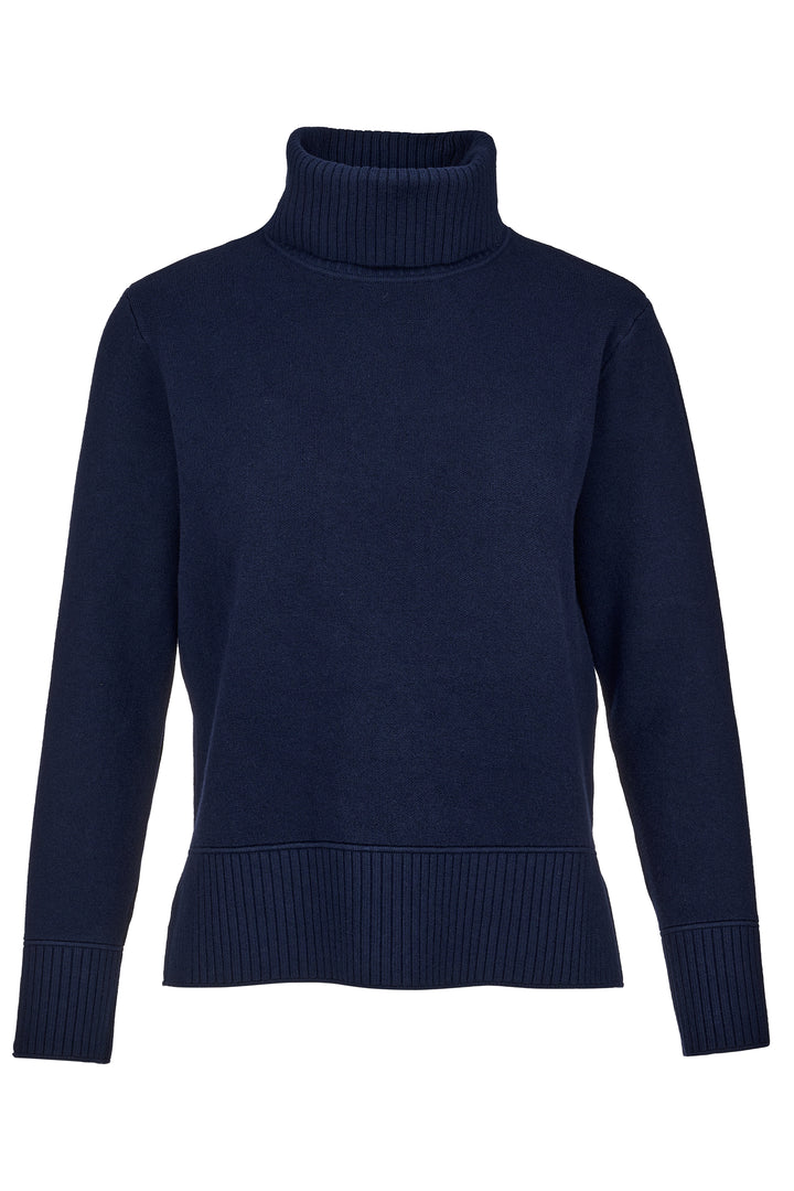 Polar Neck Sweater In Navy