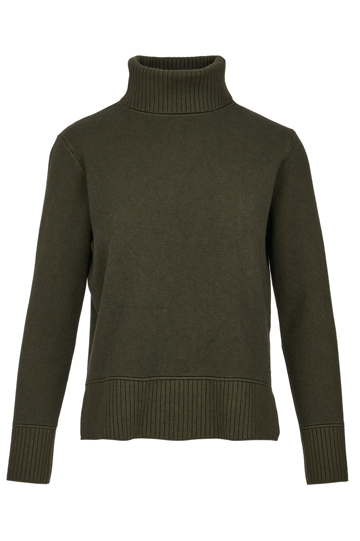 Polar Neck Sweater In Olive