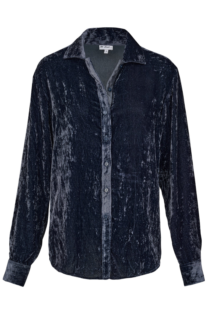 **COMING SOON - AVAILABLE TO PRE-ORDER** Silk Velvet Karen Shirt In French Grey