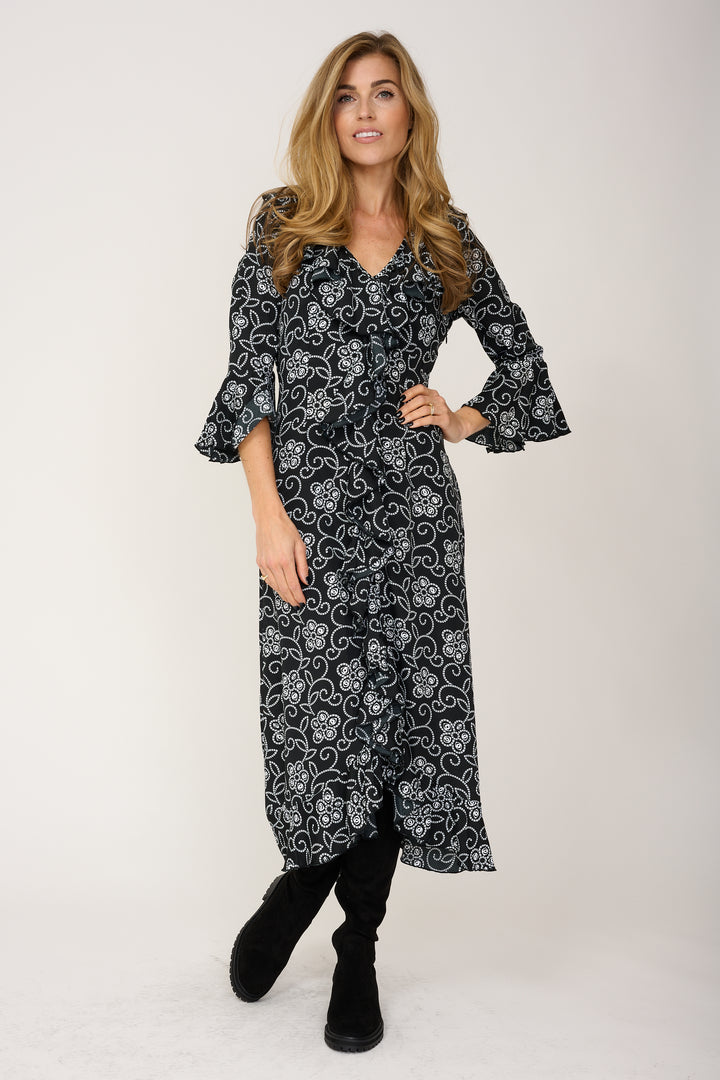 Felicity Midi Dress in Monochrome