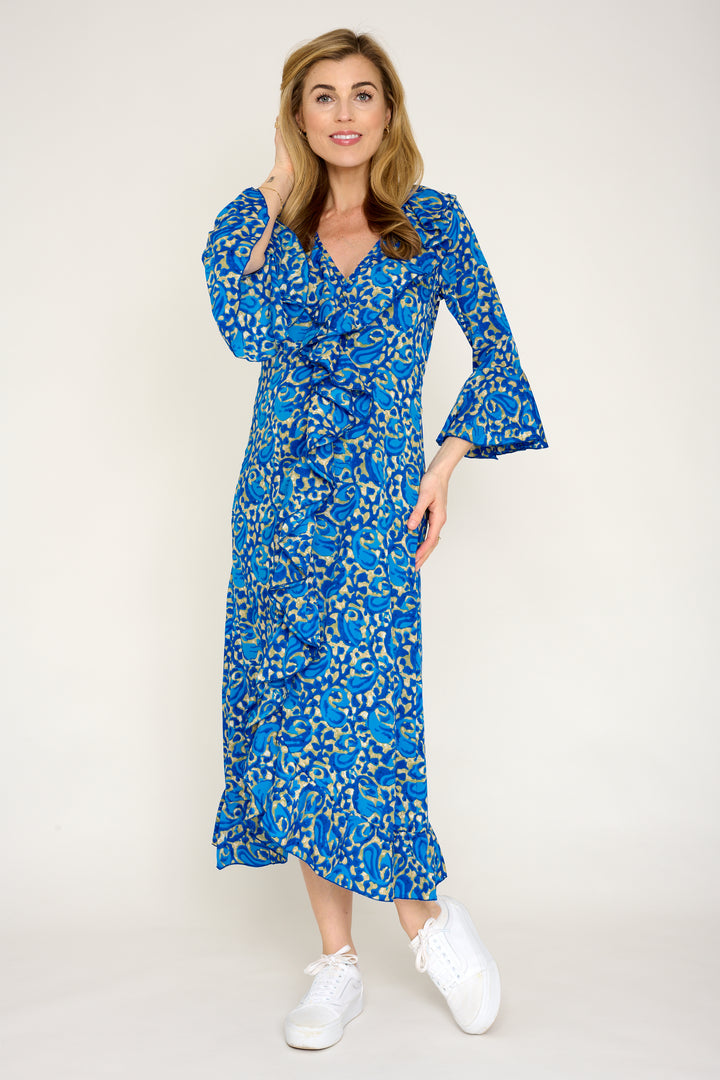 Felicity Midi Dress Royal Blue Swirl