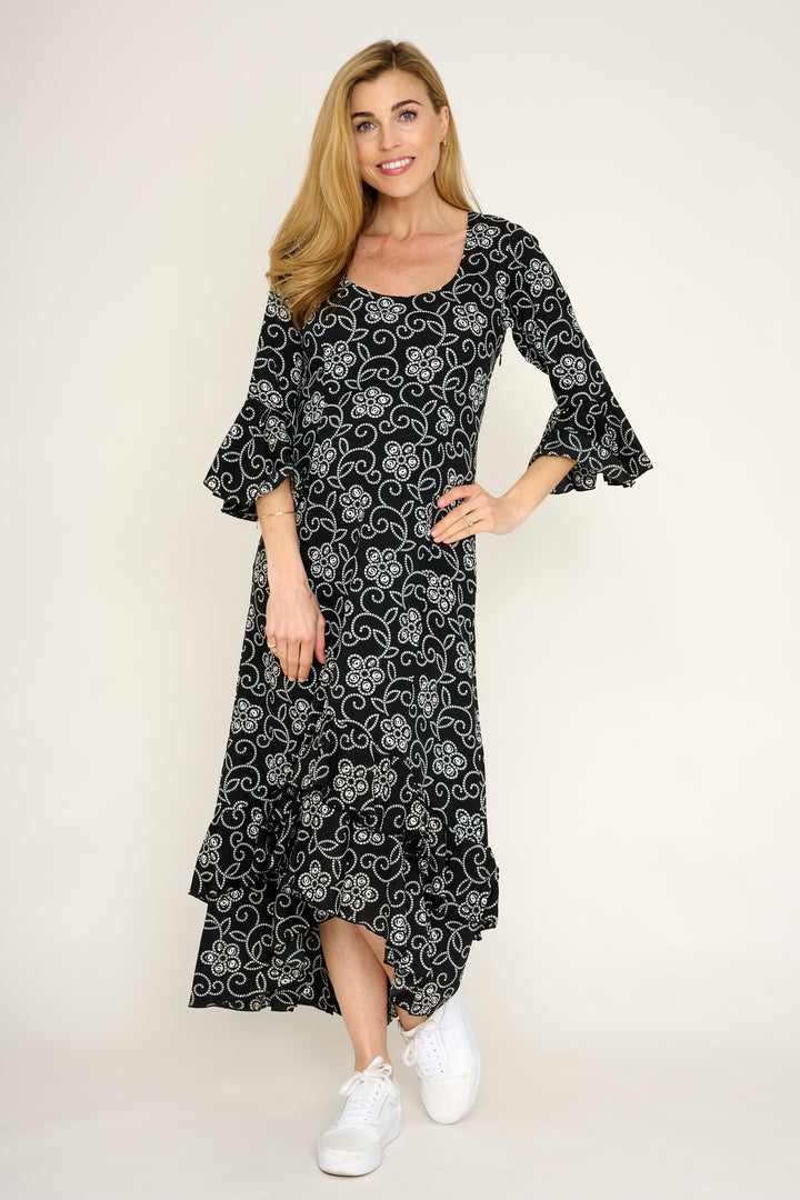 Victoria Midi Dress in Monochrome