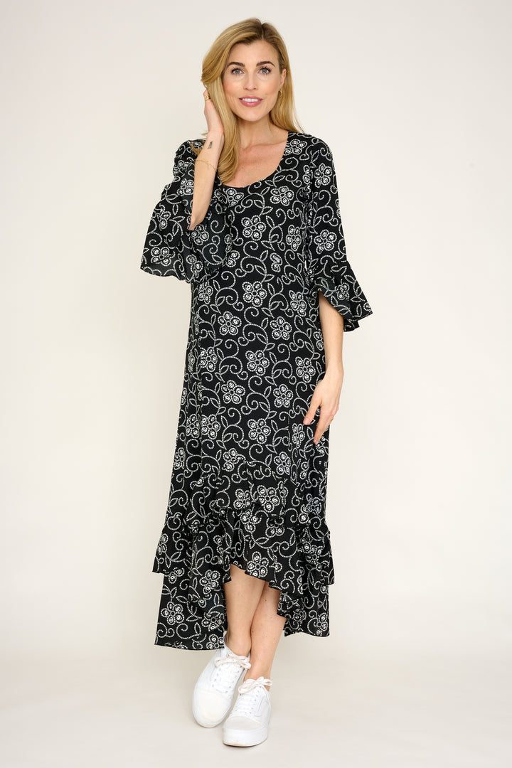 Victoria Midi Dress in Monochrome