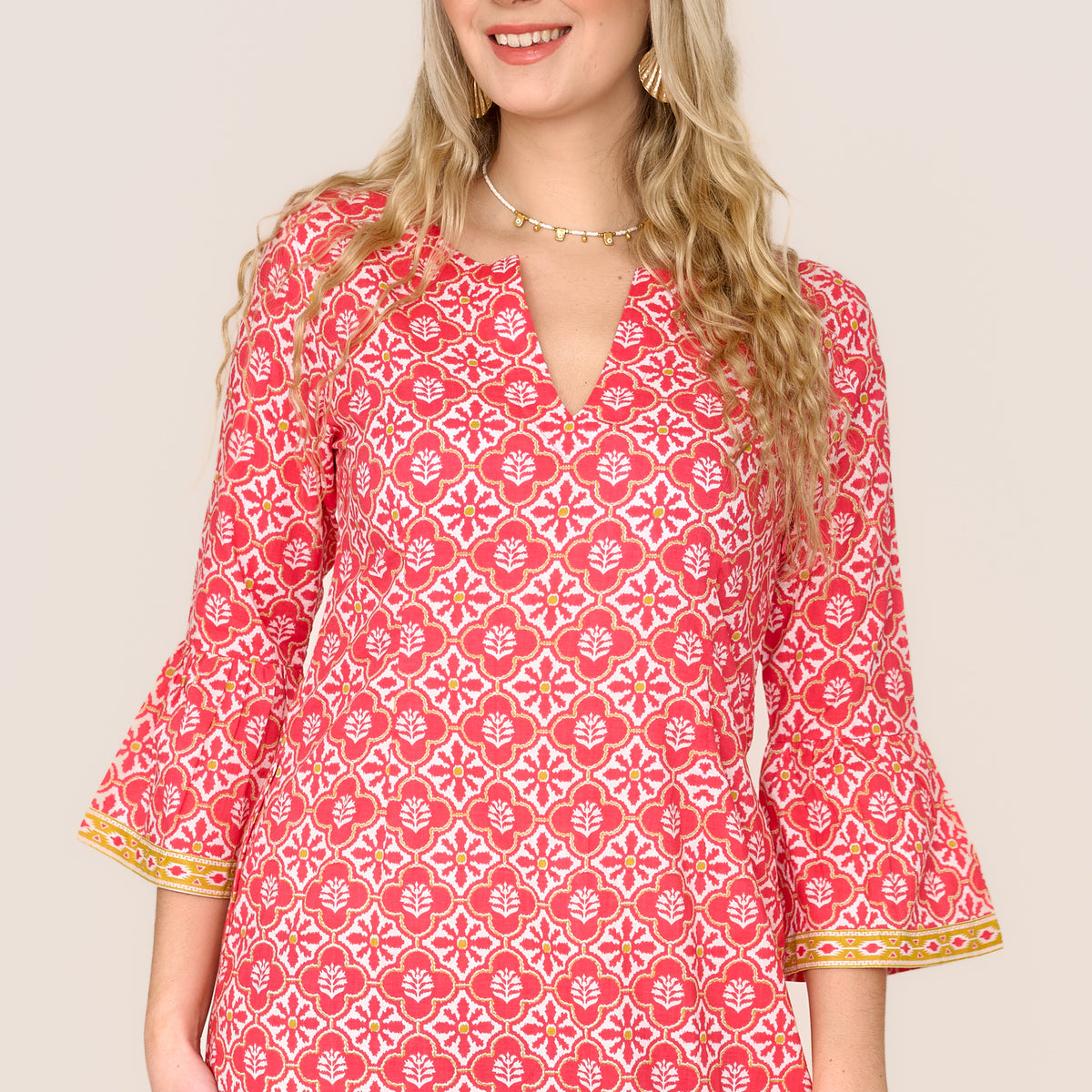 Cherry Twist Cotton Kaftan Shirt Dress main image 1