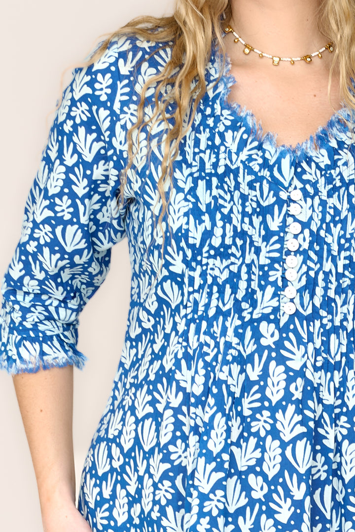 Cotton Annabel Maxi Dress in Sea Fern