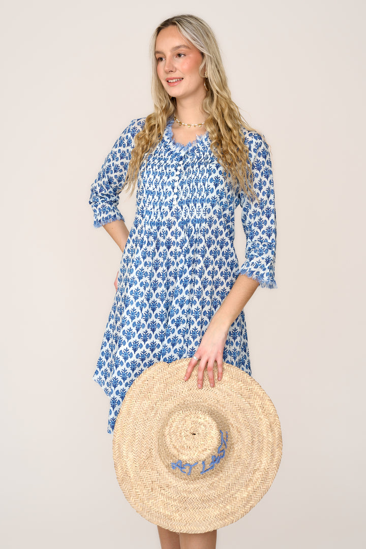 Annabel Cotton Tunic in Blue Thistle