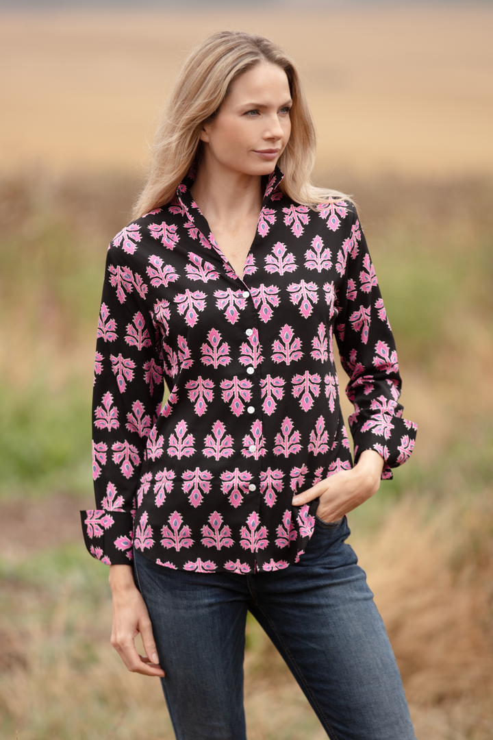 Chelsea Shirt In Black & Pink Thistle