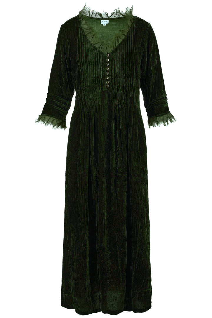 **COMING SOON - AVAILABLE TO PRE-ORDER** Silk Velvet Annabel Maxi Dress in Forest Green