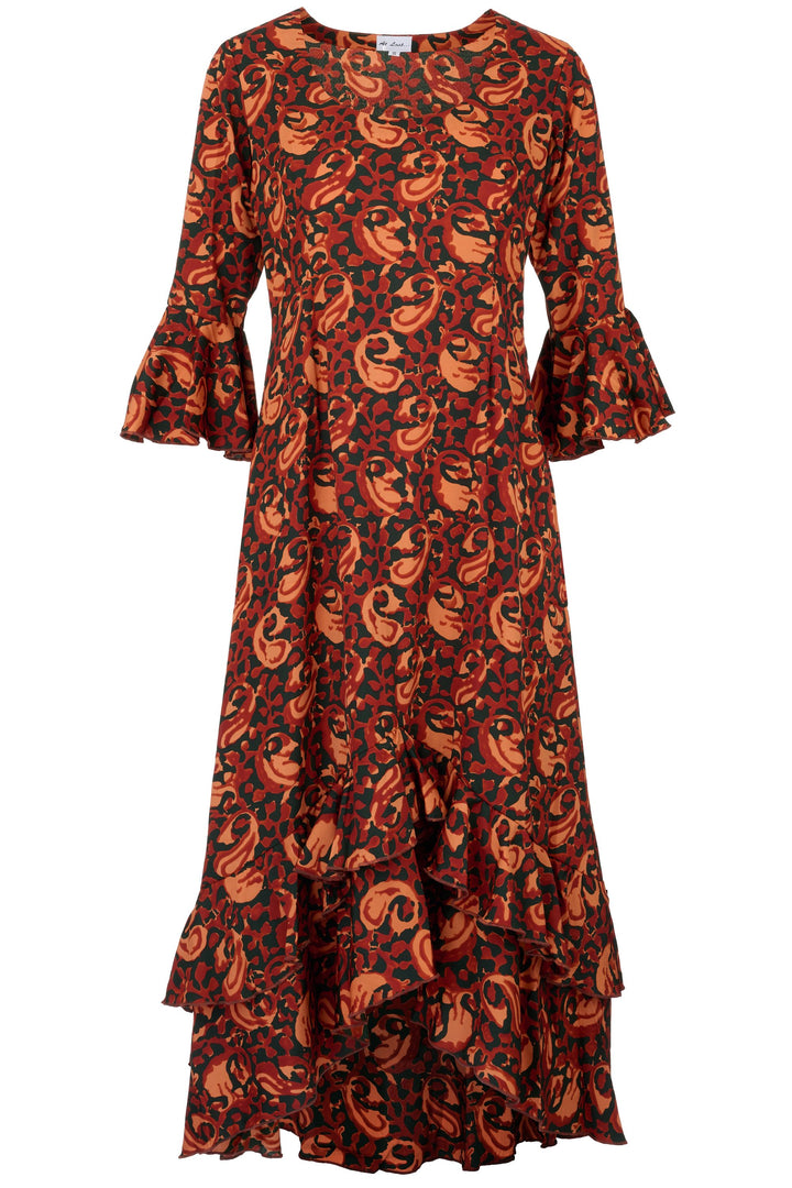 Victoria Midi Dress in Autumn Swirl