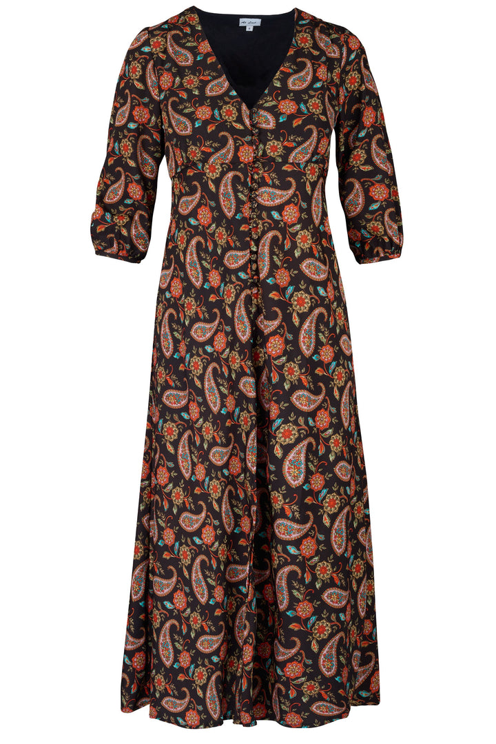 Belgravia Midi Dress in Chocolate Orange