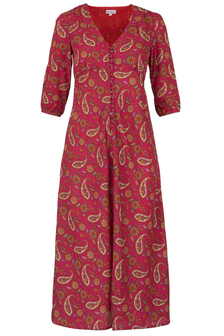 Belgravia Midi Dress in Pink Clementine