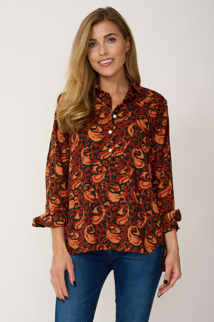 Soho Shirt in Autumn Leaves Swirl