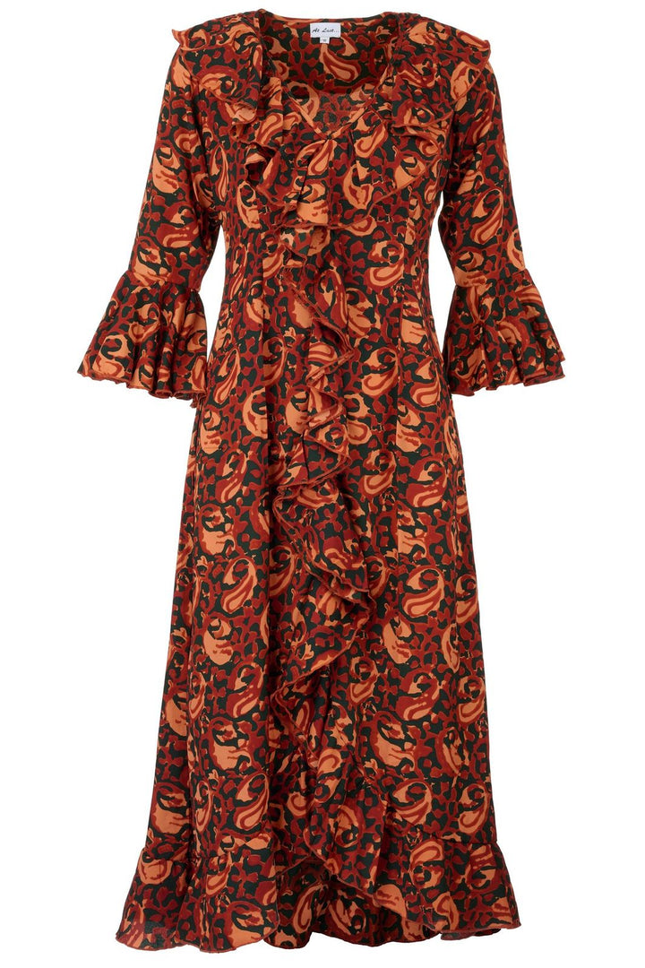 Felicity Midi Dress in Autumn Swirl