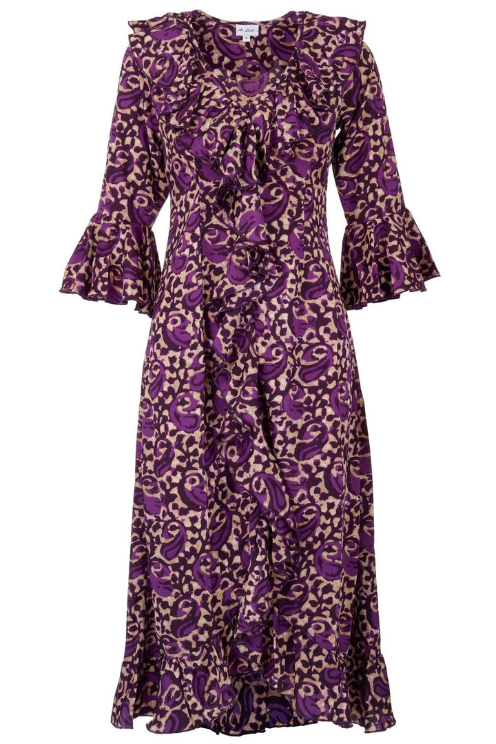 Felicity Midi Dress in Midnight Purple Swirl