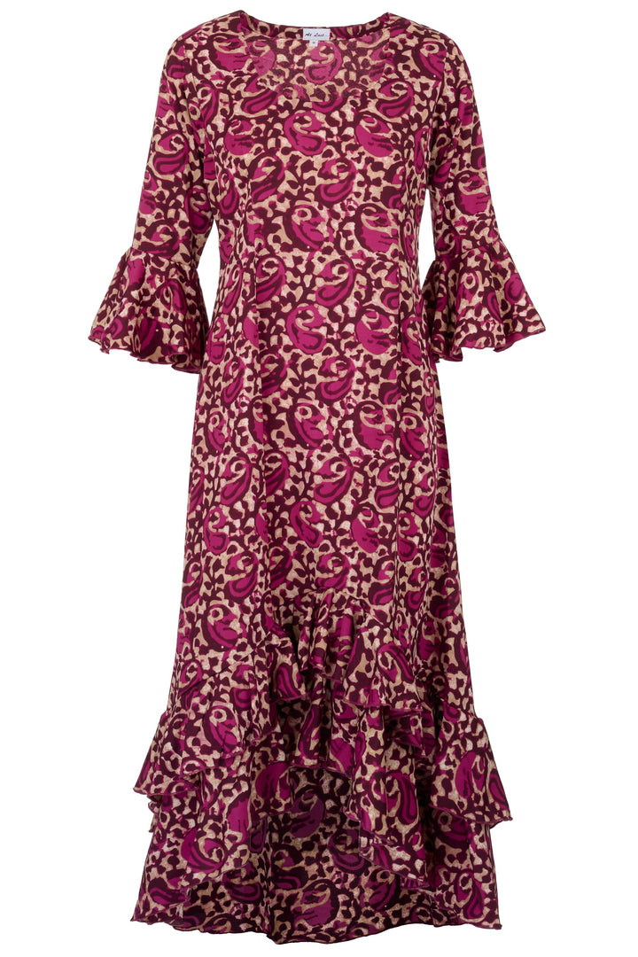 Victoria Midi Dress in Mulberry Swirl