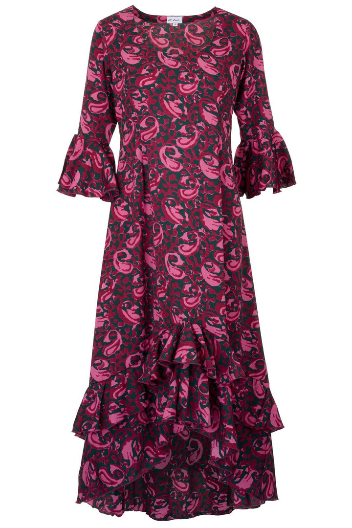 Victoria Midi Dress in Damson Swirl
