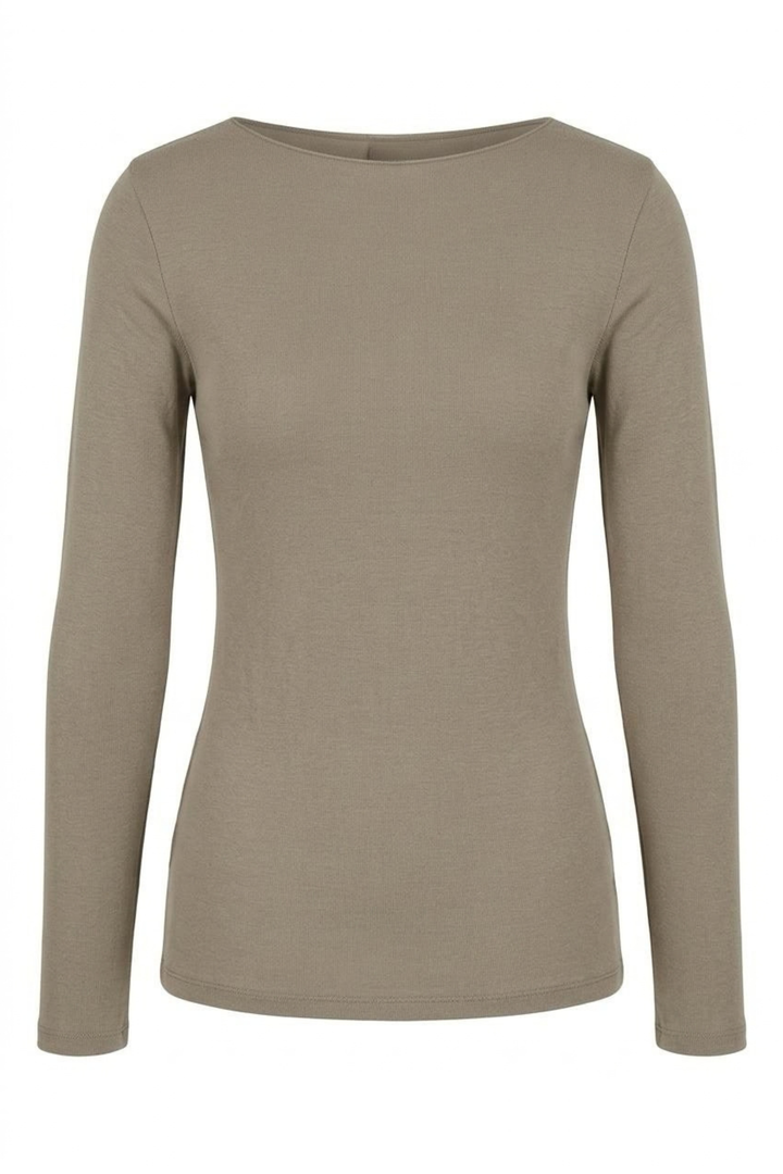 Slash-Neck Base Layer In Clay